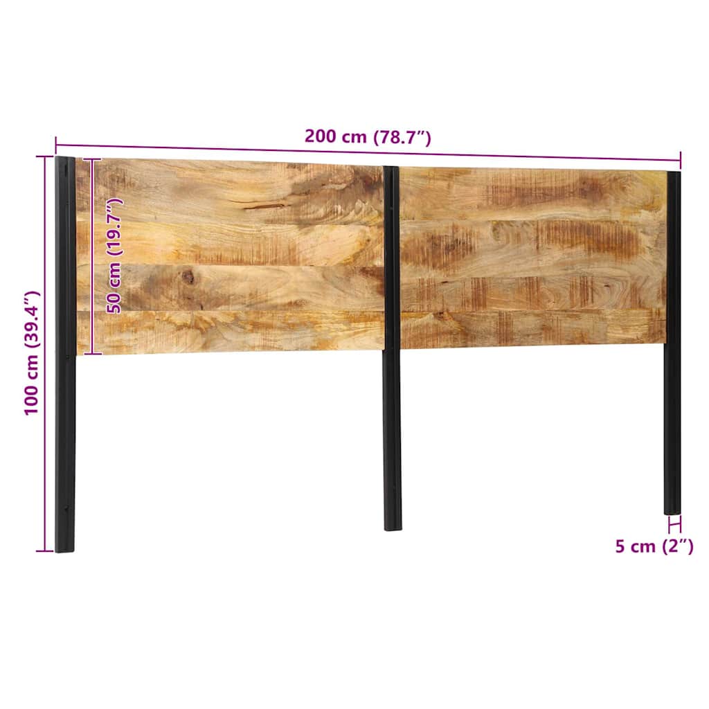 sengegavl 200 cm heltre mango og jern
