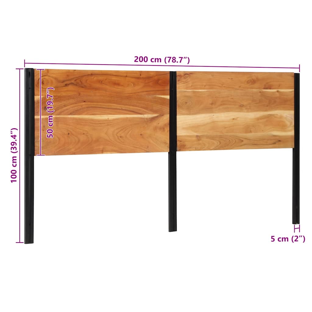 sengegavl 200 cm heltre akasie og jern