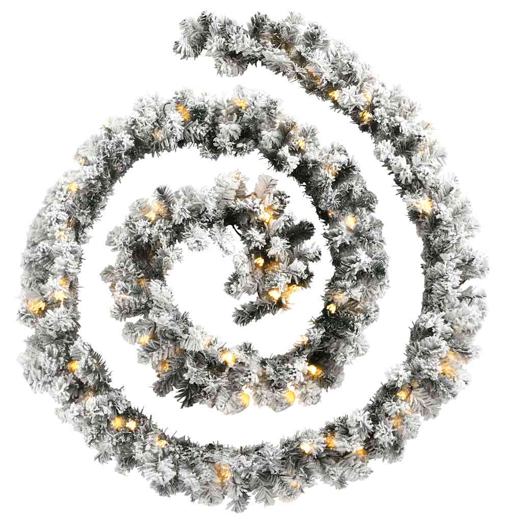 Julegirlander med LED-lys grønn 5 m PVC