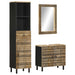 Baderomsskapsett 3 deler heltre mango