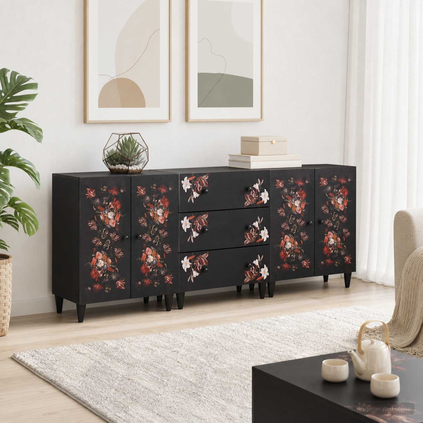 Oppbevaringsskap 3 stk. 180 x 33 x 75 cm Massiv mango tre