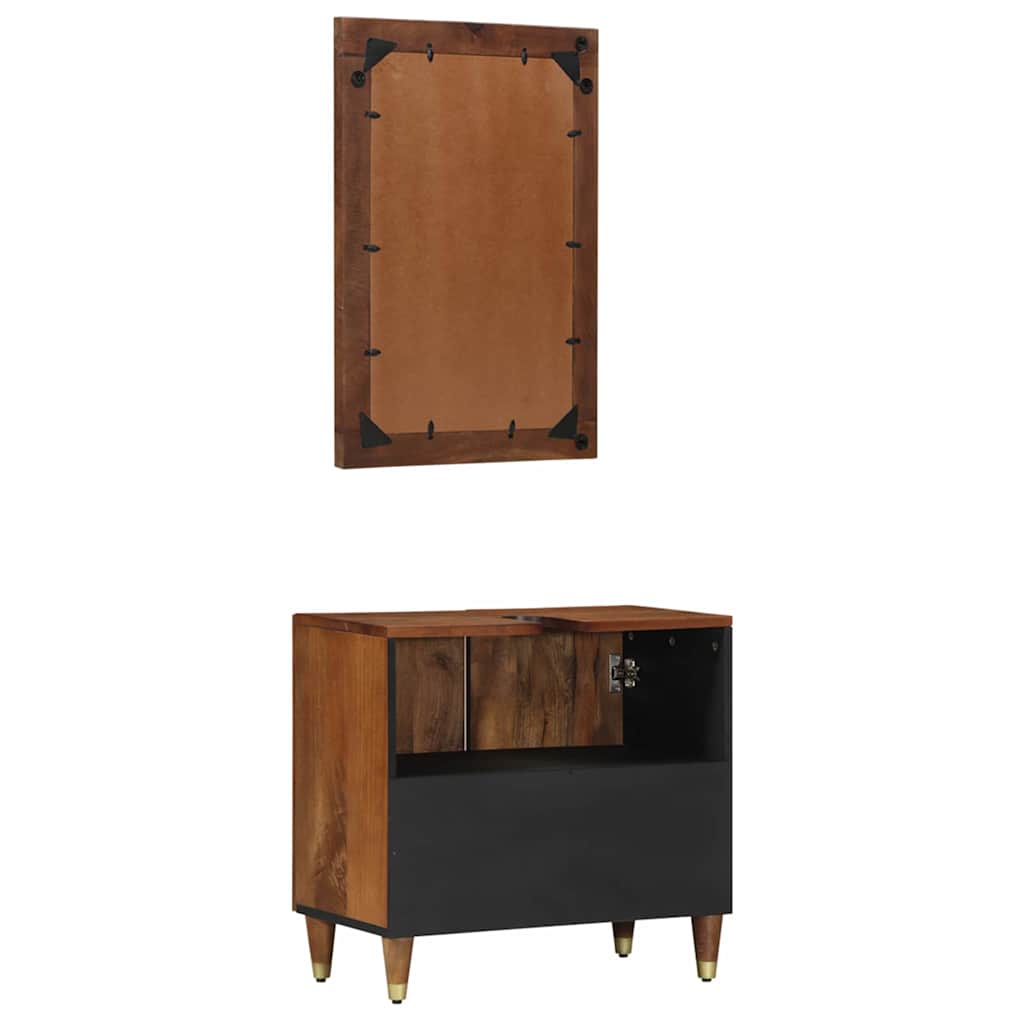 Bademøbelsett 2 pcs Brun 62 x 33 x 58 cm Massivt mangotre