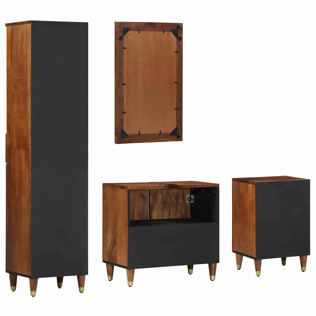 Baderoms Møbelsett 4 pcs Brun 62 x 33 x 58 cm Massivt mangotre