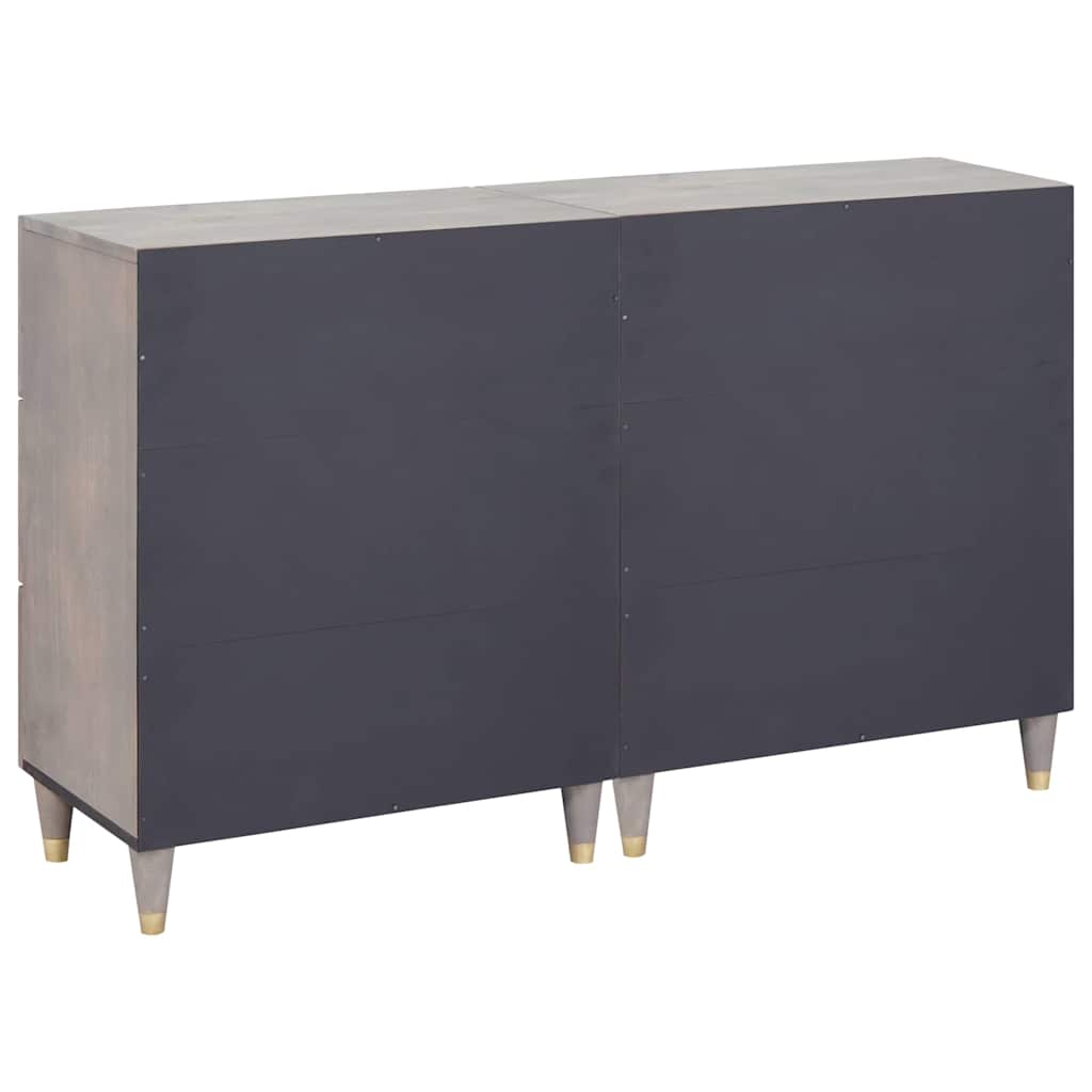 Serviesskap 2 pcs Grå 60 x 33 x 75 cm Massiv mango tre