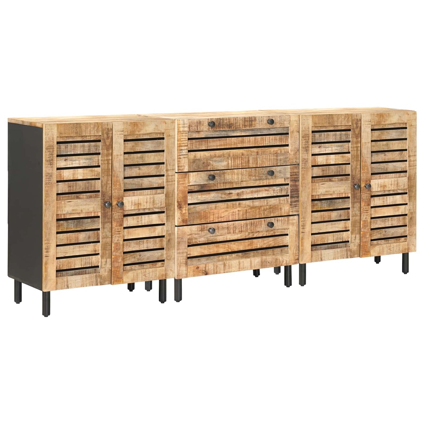 Oppbevaringsskap 3 stk. 180 x 33 x 75 cm Massiv mango tre