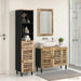 Baderomsskapsett 3 stk. Naturlig 38 x 33 x 160 cm