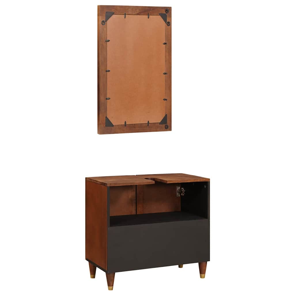 Baderomsmøbler med skuff 2 pcs 62 x 33 x 58 cm Massiv mango tre