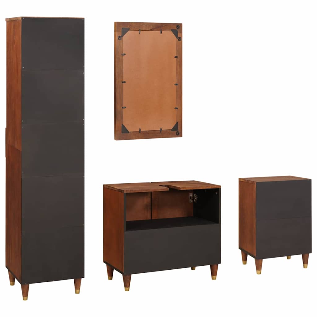 Baderomsmøbler 4 pcs 38 x 33 x 160 cm Solid mango tre, konstruert tre