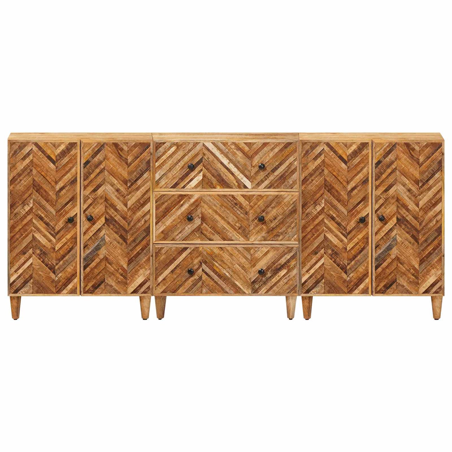 Oppbevaringsskap 3 pcs Brun 60 x 33,5 x 75 cm Massiv mango tre