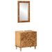 Baderomsskapsett Veggmontert med lagring 2 pcs Massiv mango tre
