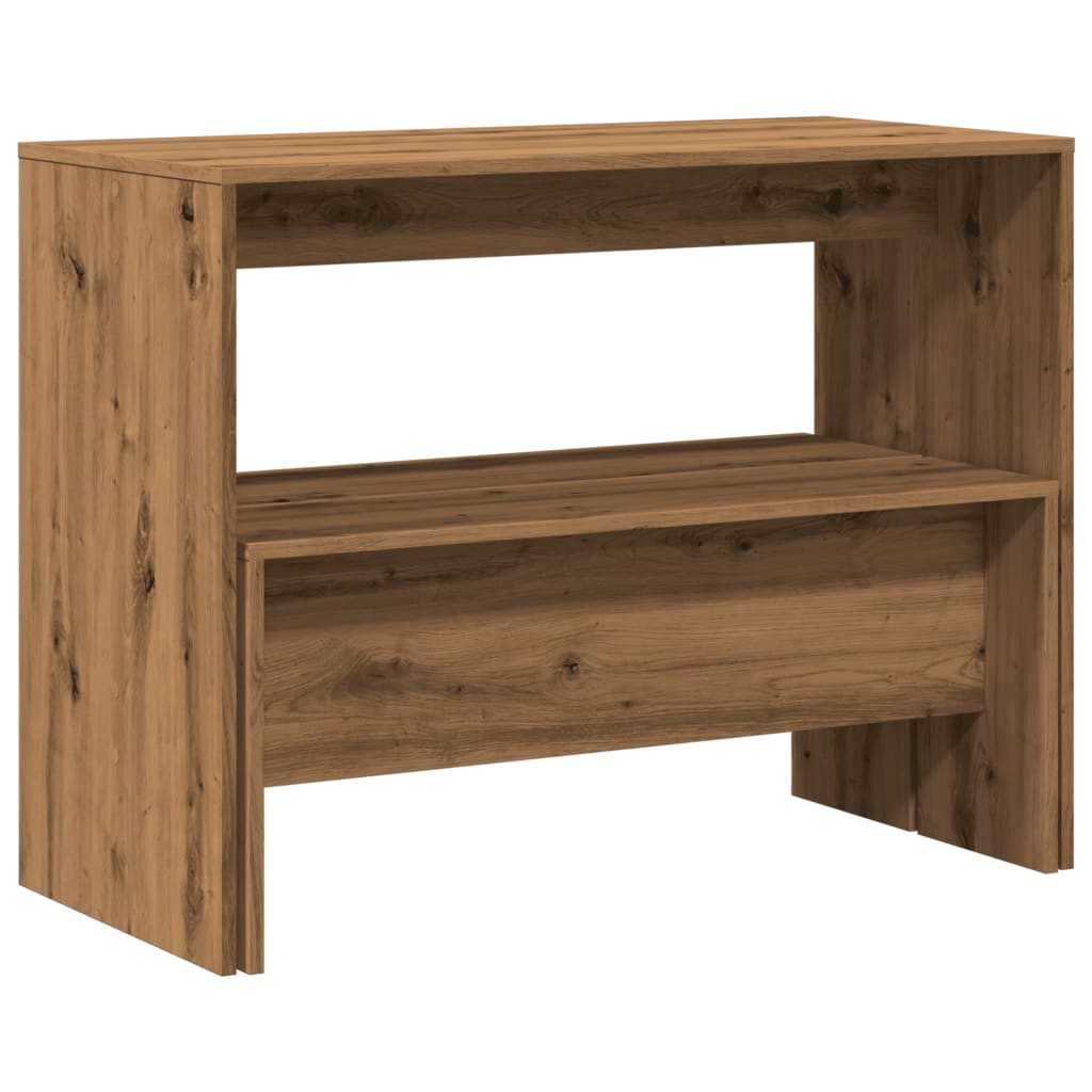 Sett med spisebord og benker 3 deler artisan eik konstruert tre