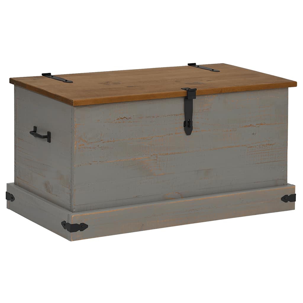 Oppbevaringskiste HALDEN grå 91x48x47 cm heltre furu