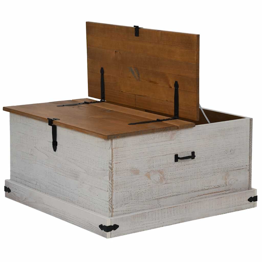 Oppbevaringskiste HALDEN hvit 91x91x47 cm heltre furu