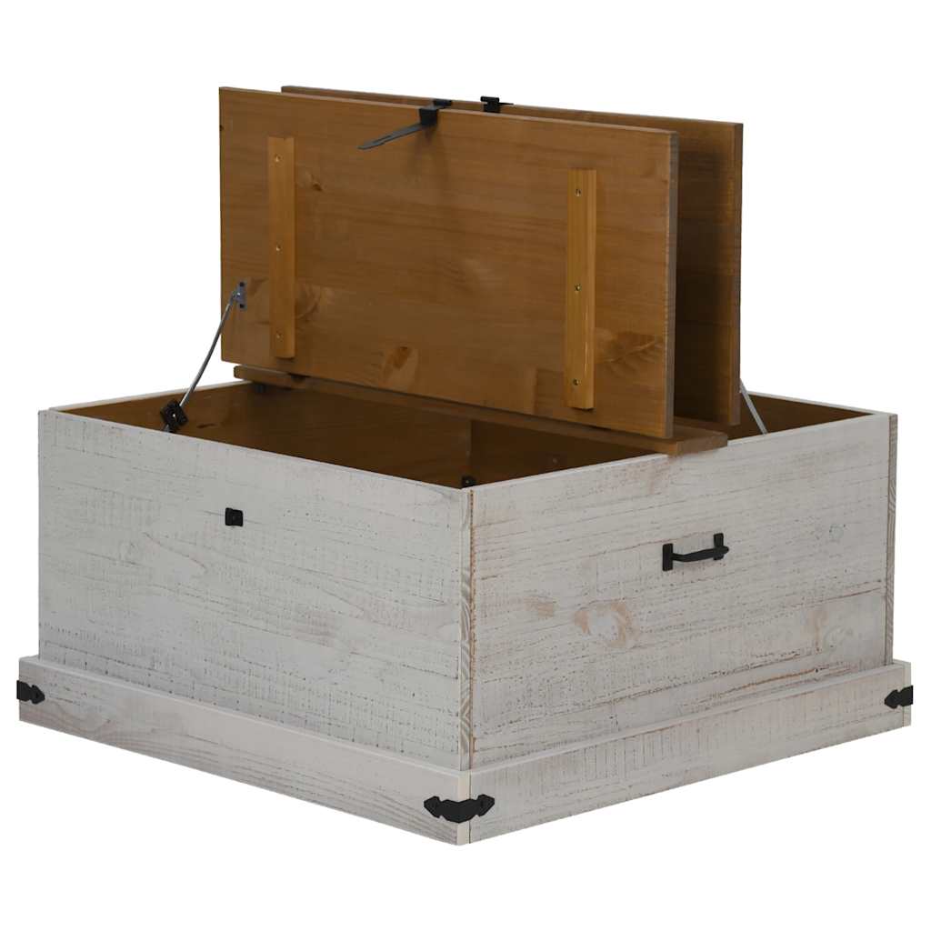 Oppbevaringskiste HALDEN hvit 91x91x47 cm heltre furu