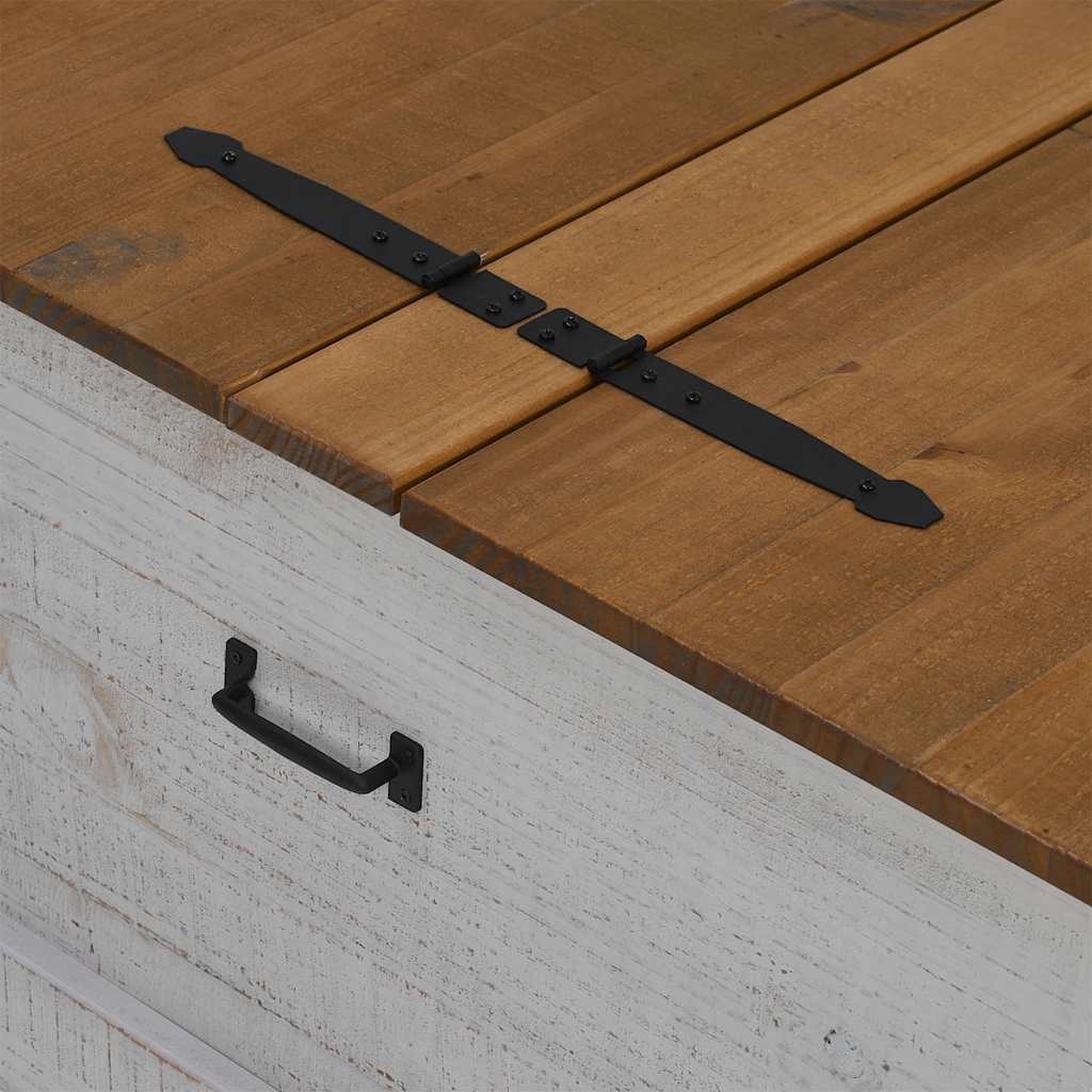 Oppbevaringskiste HALDEN hvit 91x91x47 cm heltre furu