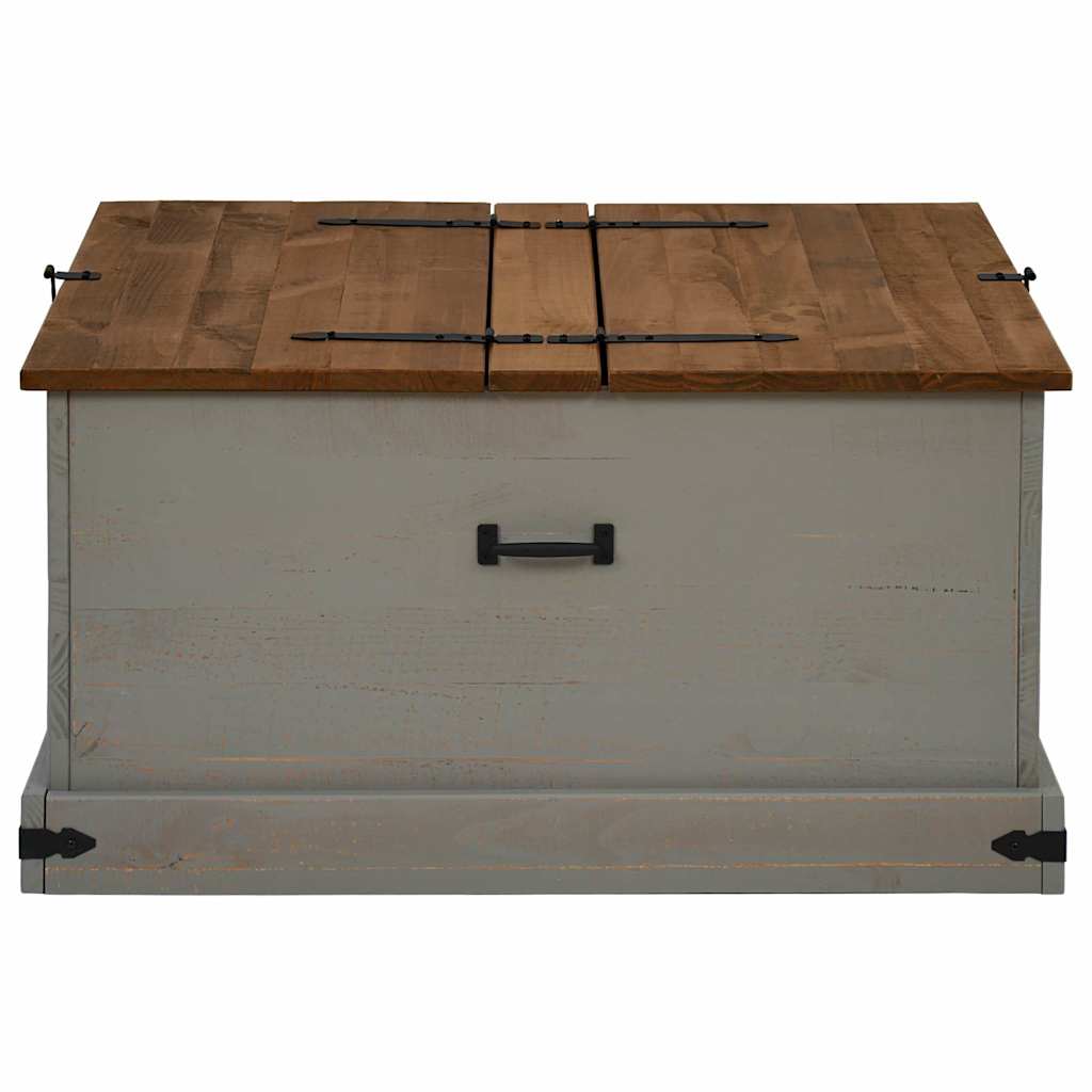Oppbevaringskiste HALDEN grå 91x48x47 cm heltre furu