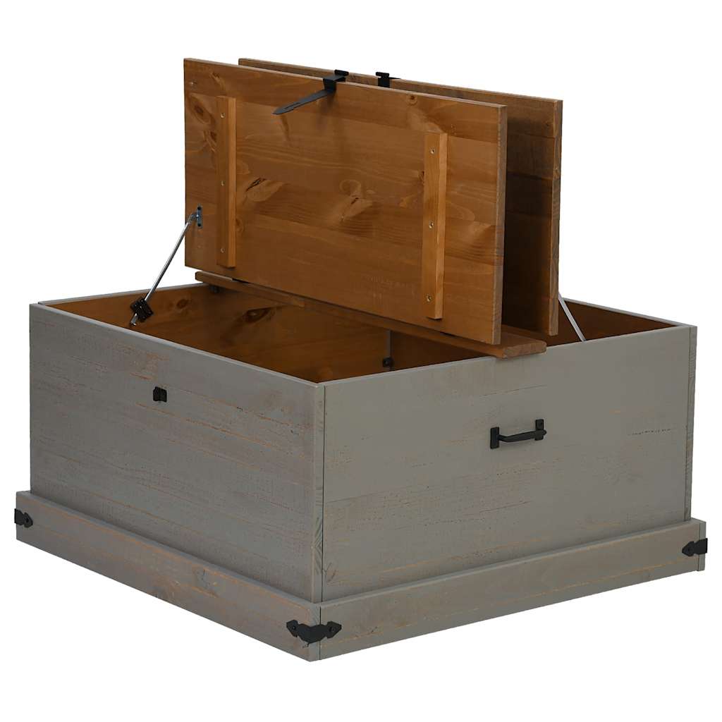 Oppbevaringskiste HALDEN grå 91x48x47 cm heltre furu