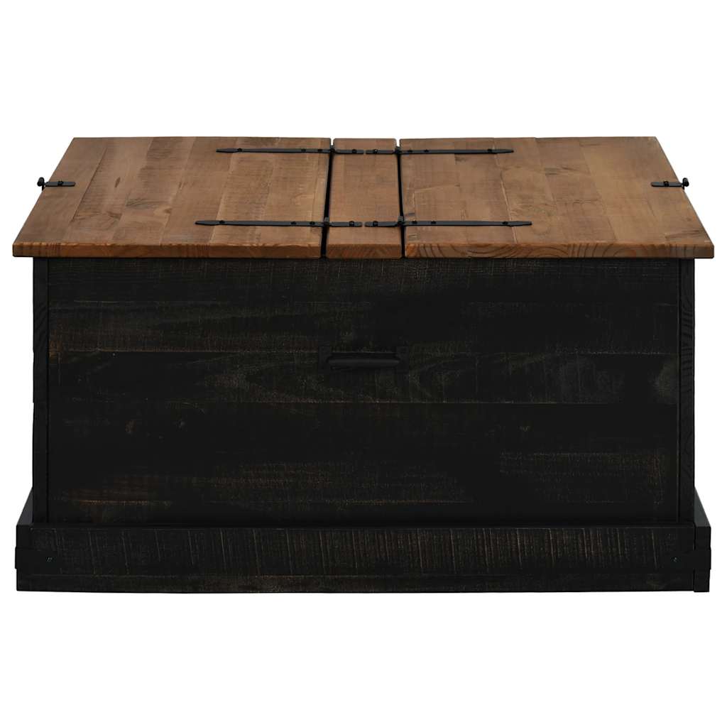 Oppbevaringskiste HALDEN svart 91x91x47 cm heltre furu