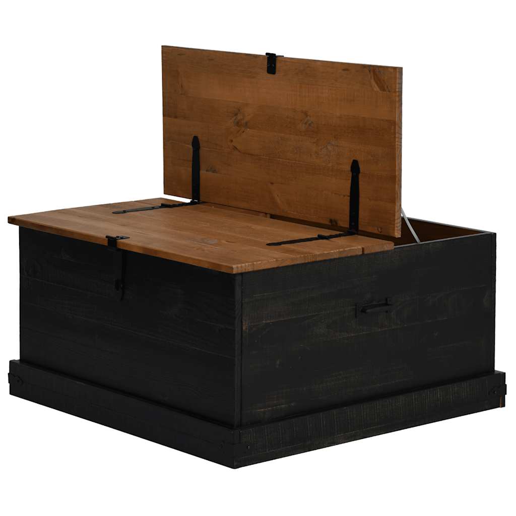 Oppbevaringskiste HALDEN svart 91x91x47 cm heltre furu