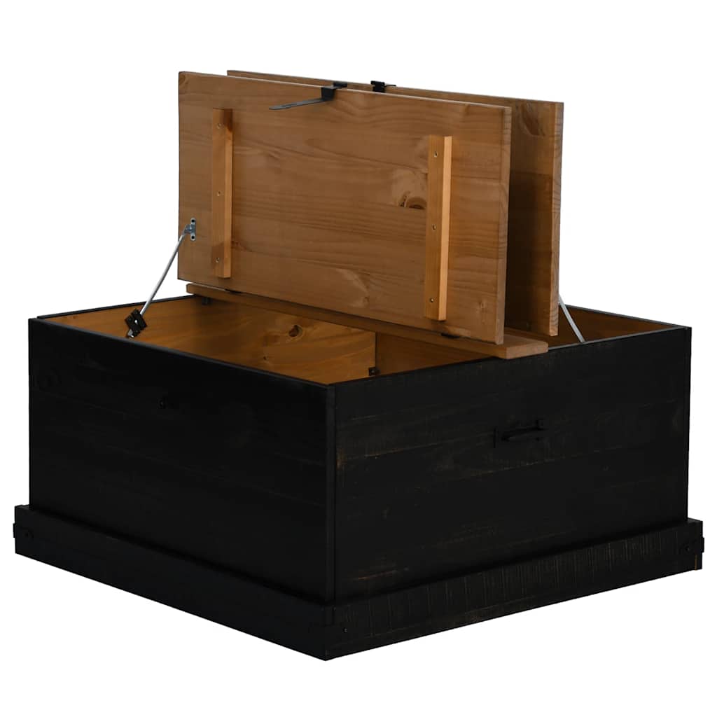 Oppbevaringskiste HALDEN svart 91x91x47 cm heltre furu