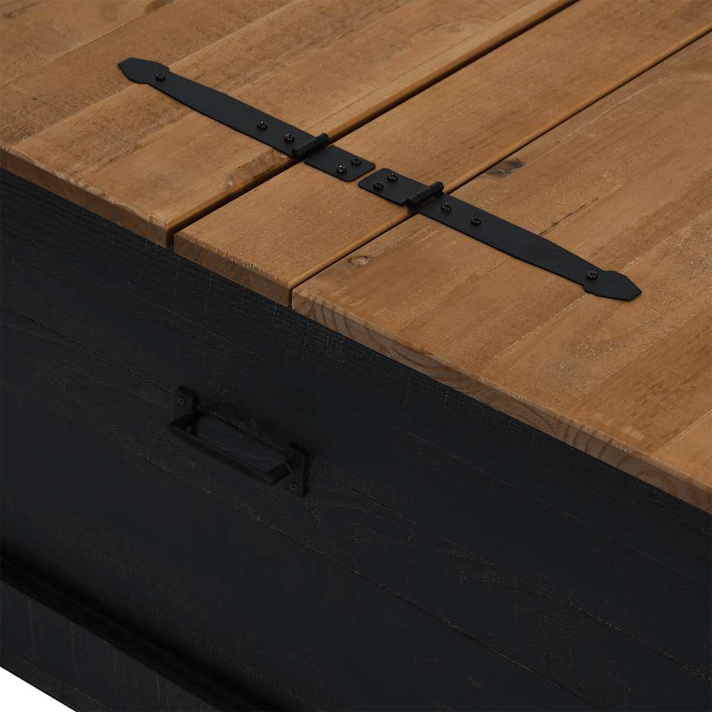 Oppbevaringskiste HALDEN svart 91x91x47 cm heltre furu