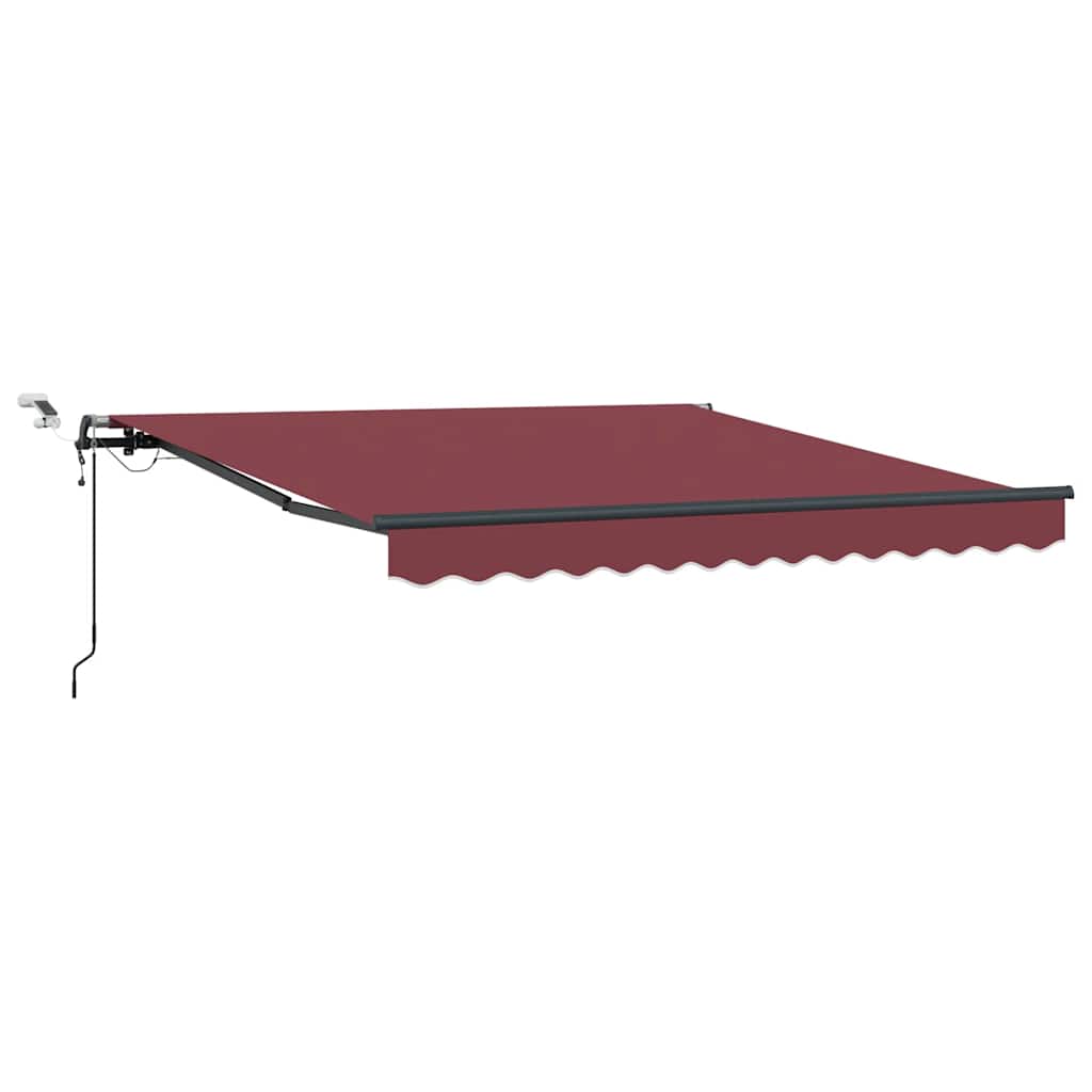 Automatisk uttrekkbar markise med LED burgunder 300x250 cm vidaXL