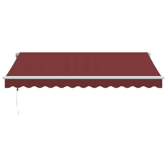 Automatisk uttrekkbar markise med LED burgunder 350x250 cm