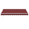Automatisk uttrekkbar markise med LED burgunder 350x250 cm