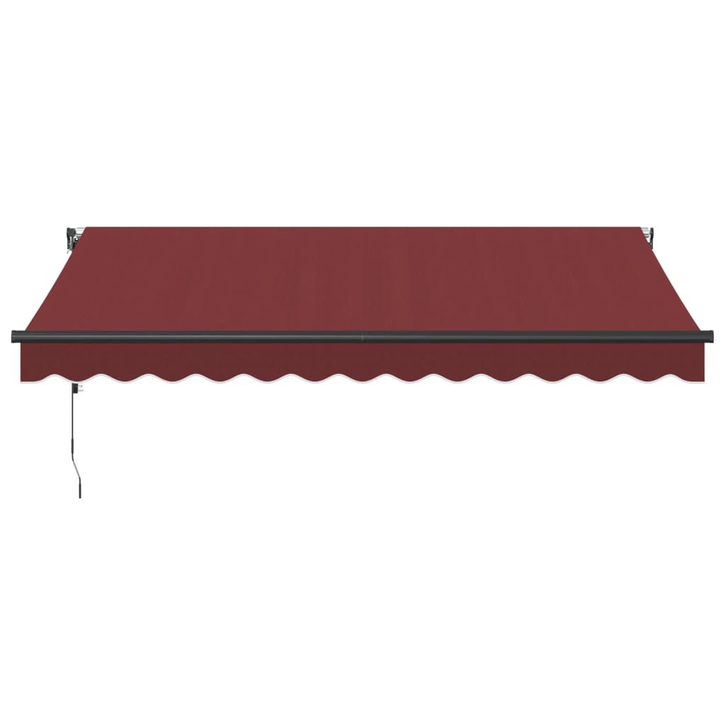Automatisk uttrekkbar markise med LED burgunder 350x250 cm vidaXL