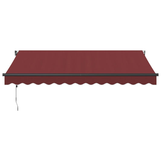 Automatisk uttrekkbar markise med LED burgunder 350x250 cm vidaXL