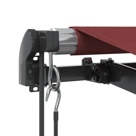 Automatisk uttrekkbar markise med LED burgunder 350x250 cm vidaXL