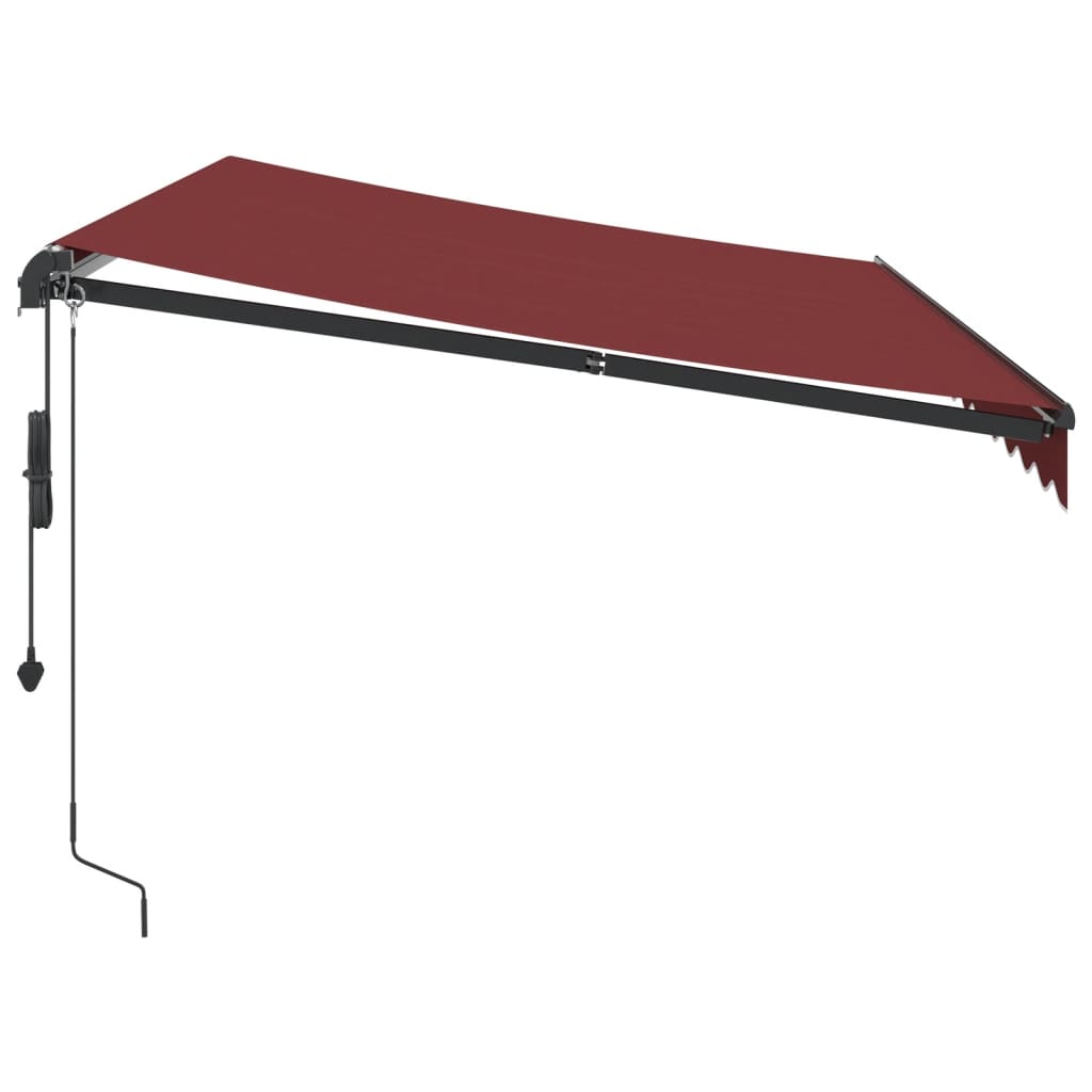 Automatisk uttrekkbar markise med LED burgunder 350x250 cm vidaXL