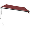 Automatisk uttrekkbar markise med LED burgunder 350x250 cm