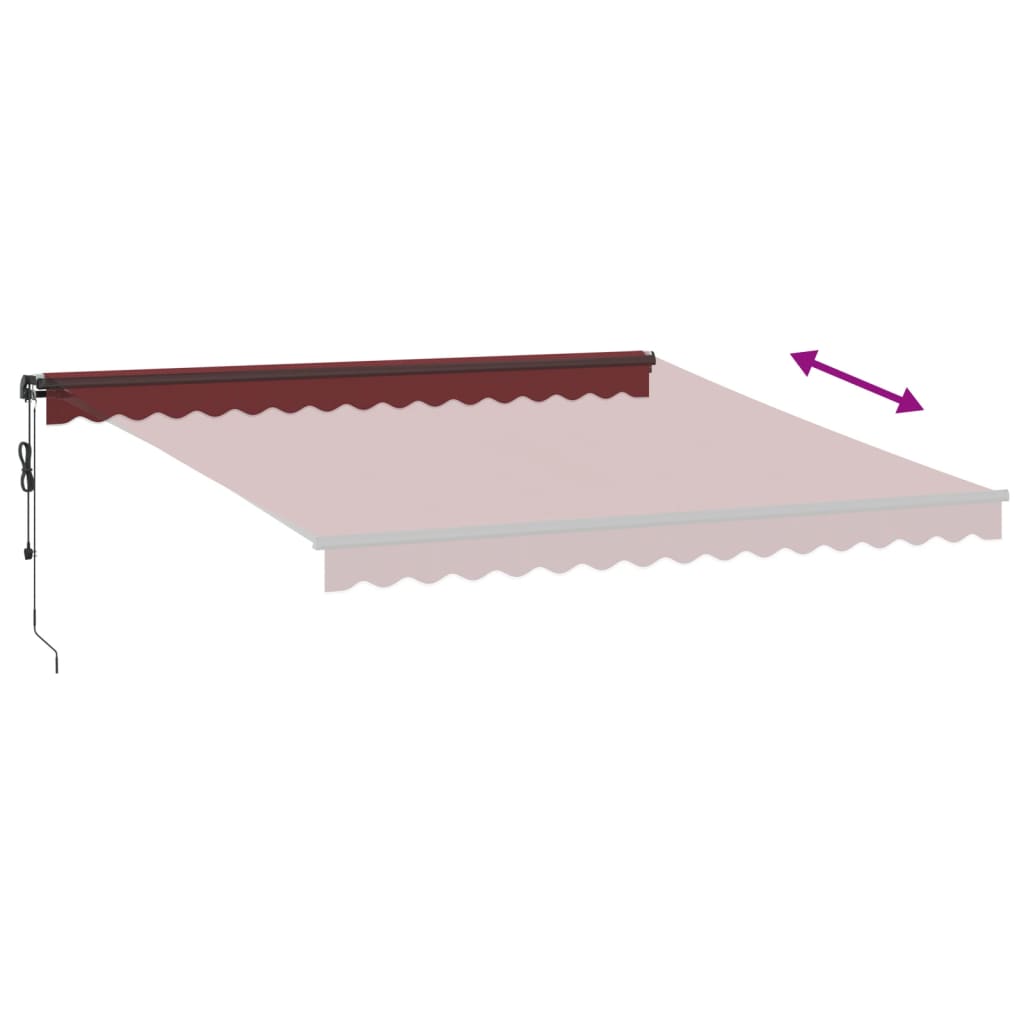 Automatisk uttrekkbar markise burgunder 400x300 cm