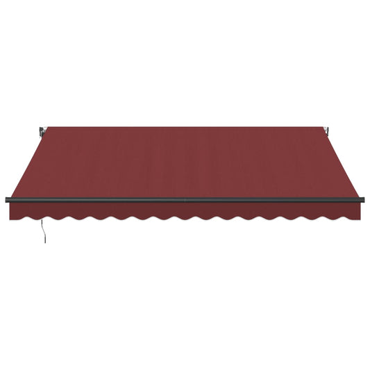 Automatisk uttrekkbar markise med LED burgunder 400x300 cm