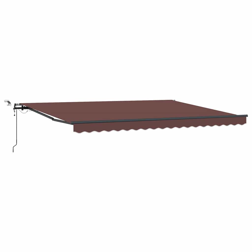 Automatisk uttrekkbar markise med LED burgunder 450x300 cm