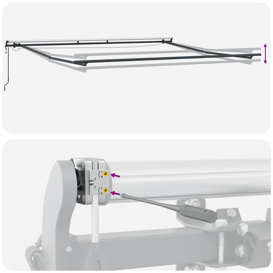 Automatisk uttrekkbar markise med LED burgunder 450x300 cm