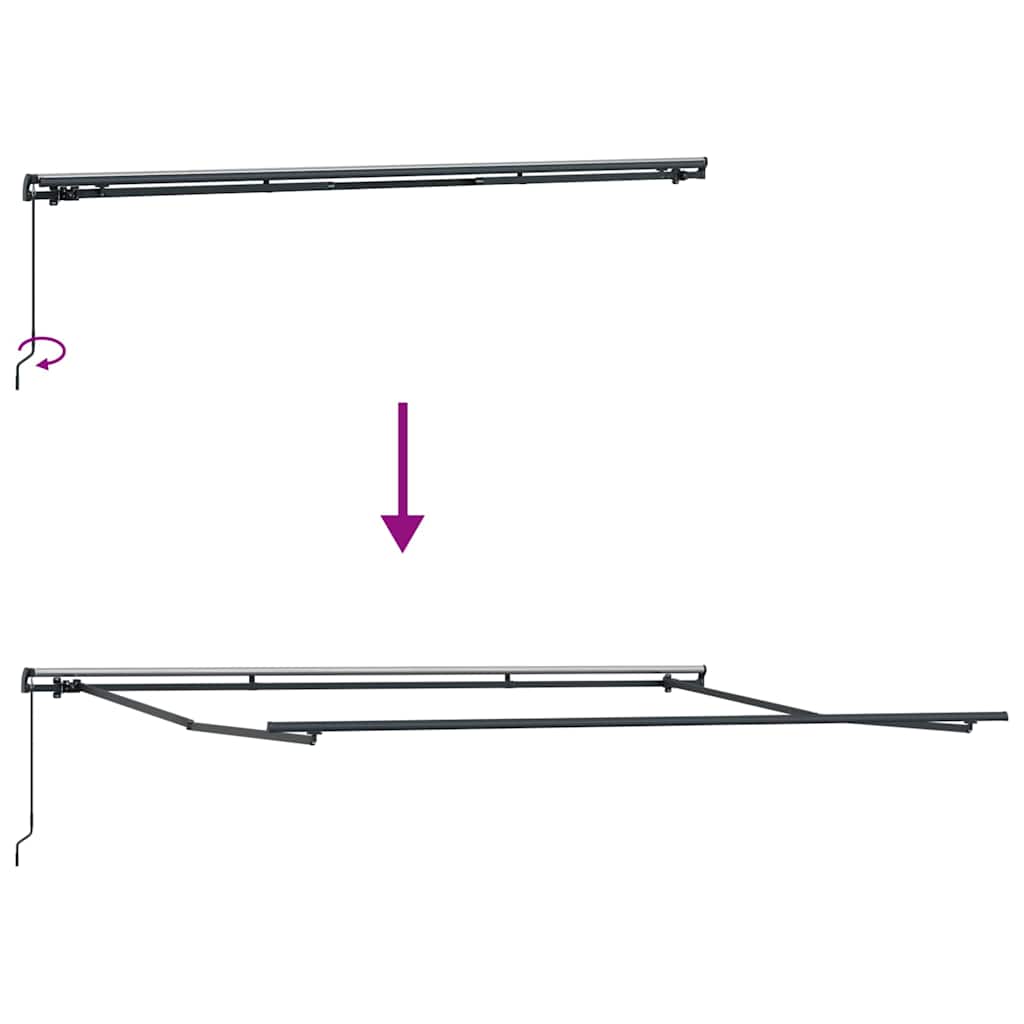 Manuell uttrekkbar markise burgunder 500x300 cm