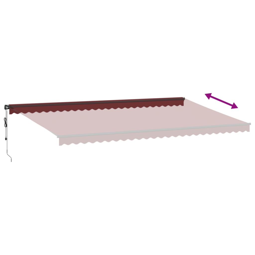 Automatisk uttrekkbar markise burgunder 600x300 cm