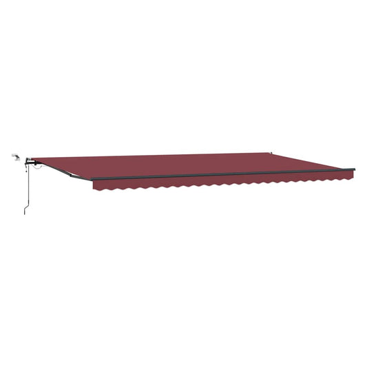 Automatisk uttrekkbar markise med LED burgunder 600x300 cm