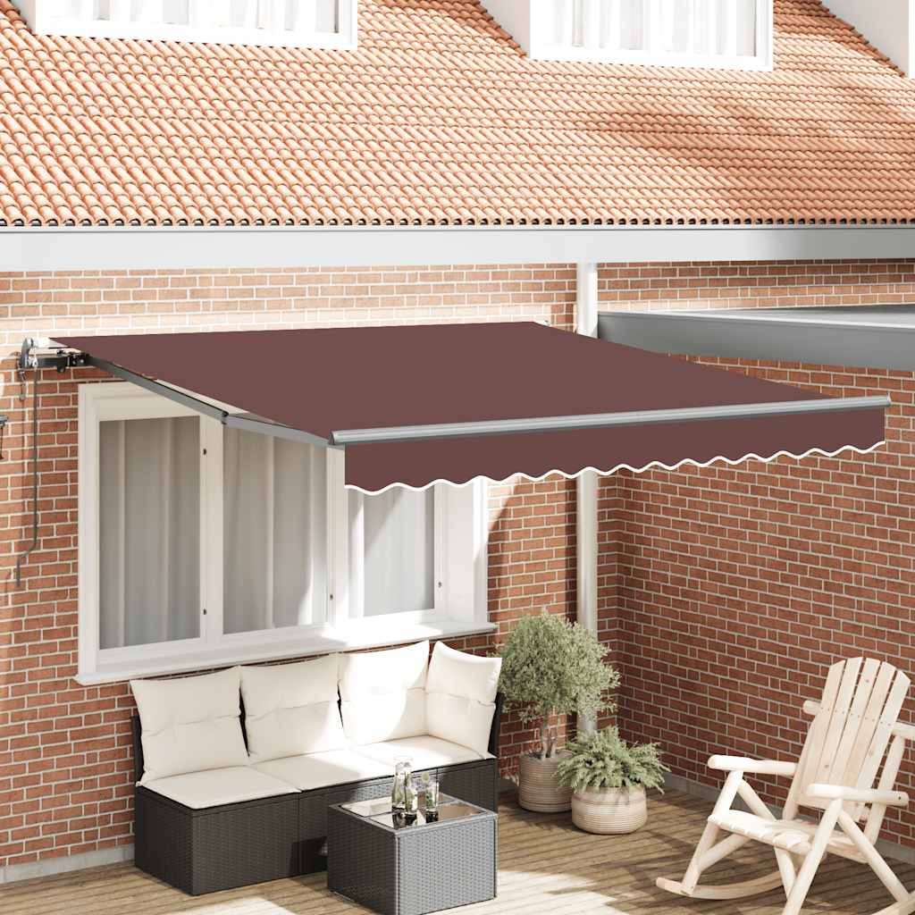 Automatisk uttrekkbar markise burgunder 300x250 cm