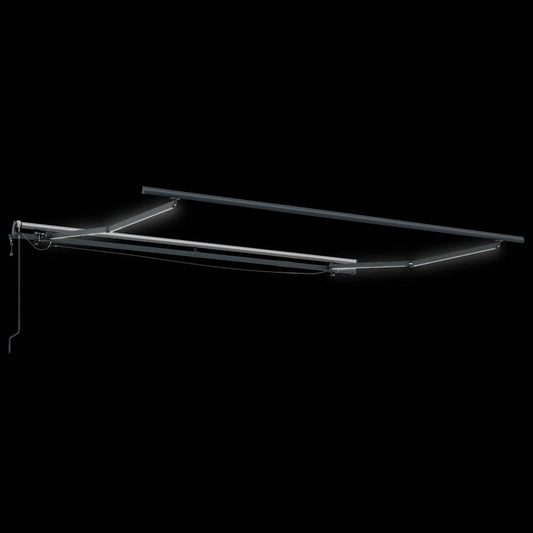 Automatisk uttrekkbar markise med LED brun 300x250 cm