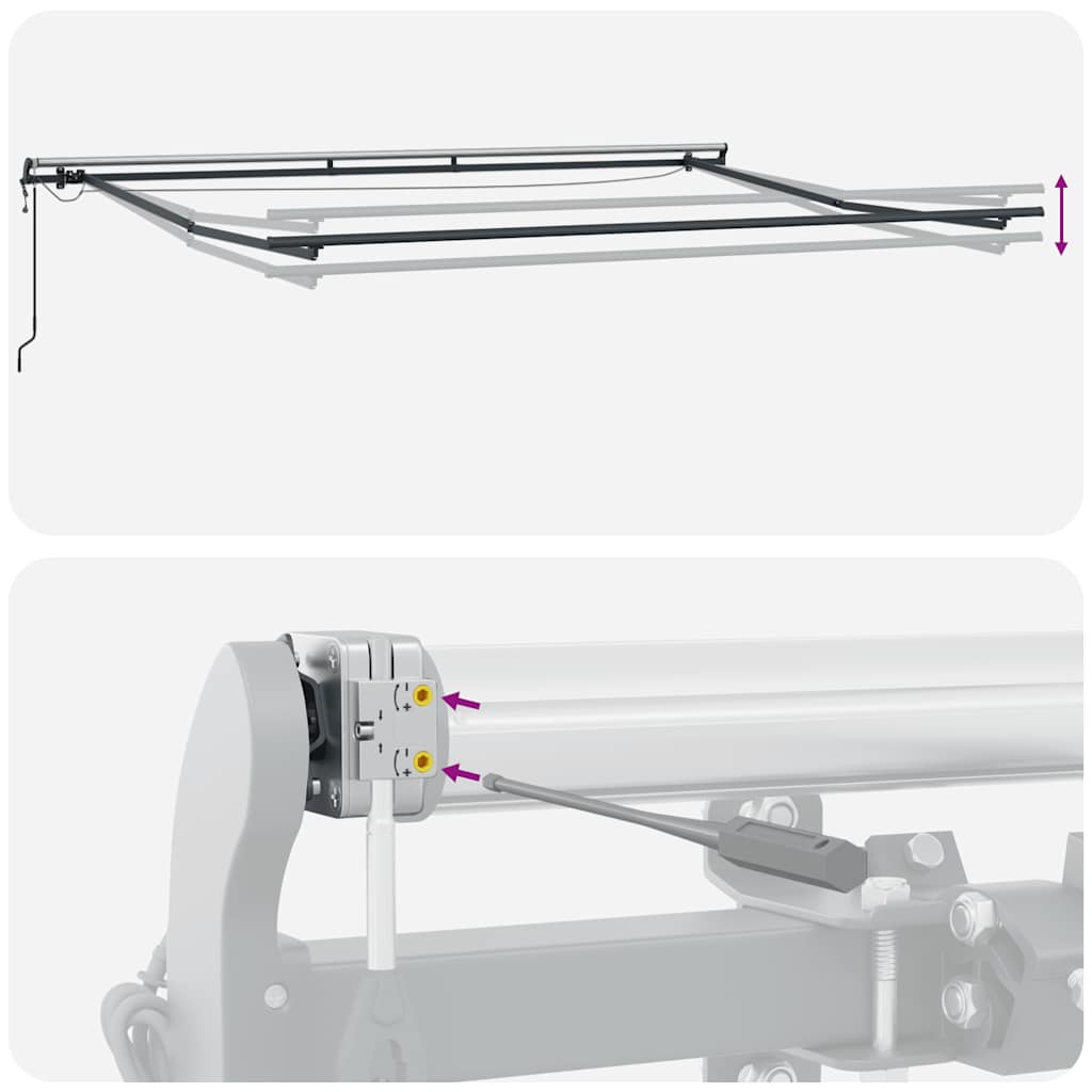 Automatisk uttrekkbar markise med LED brun 300x250 cm