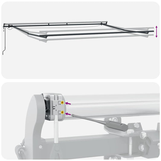 Automatisk uttrekkbar markise med LED brun 300x250 cm