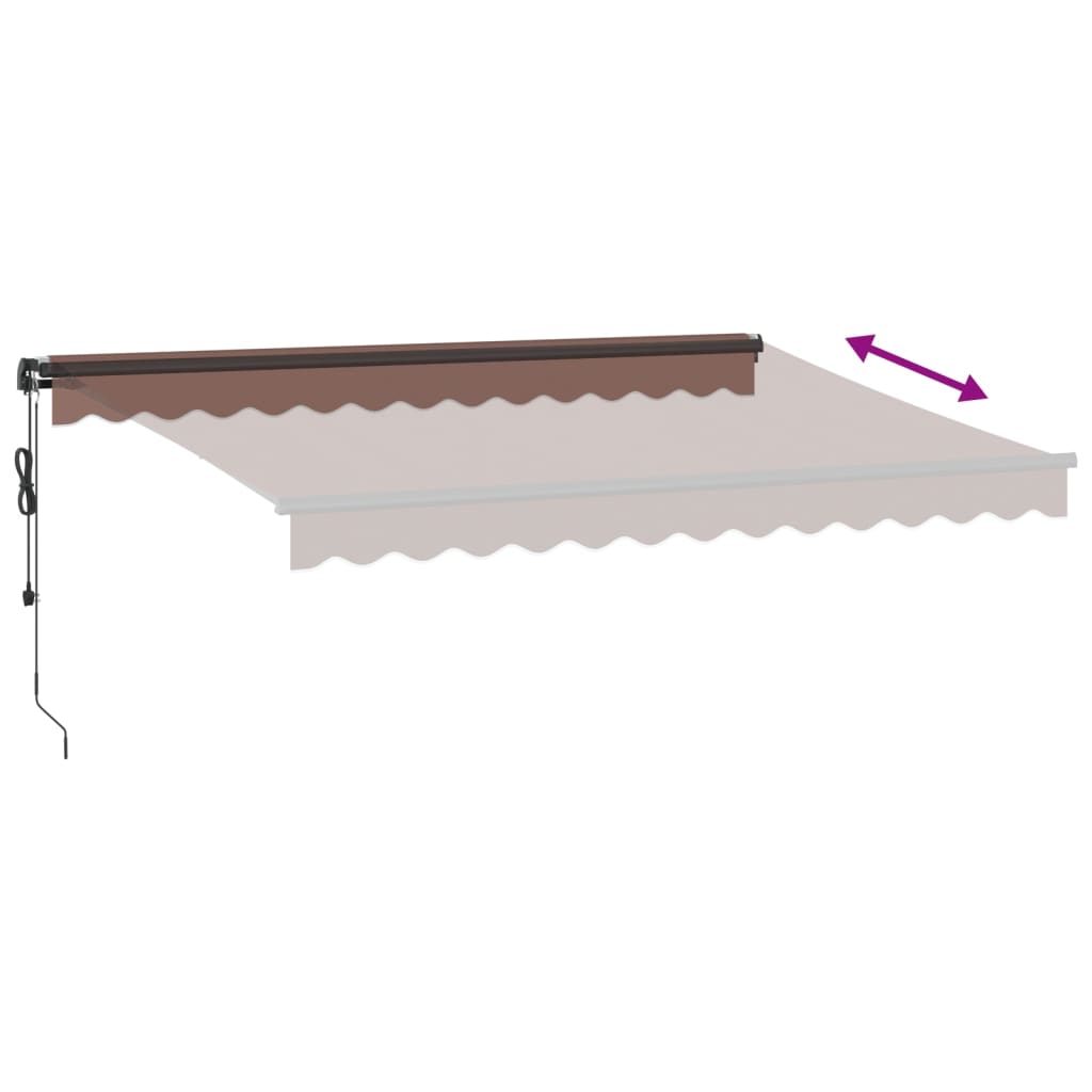 Automatisk uttrekkbar markise brun 350x250 cm