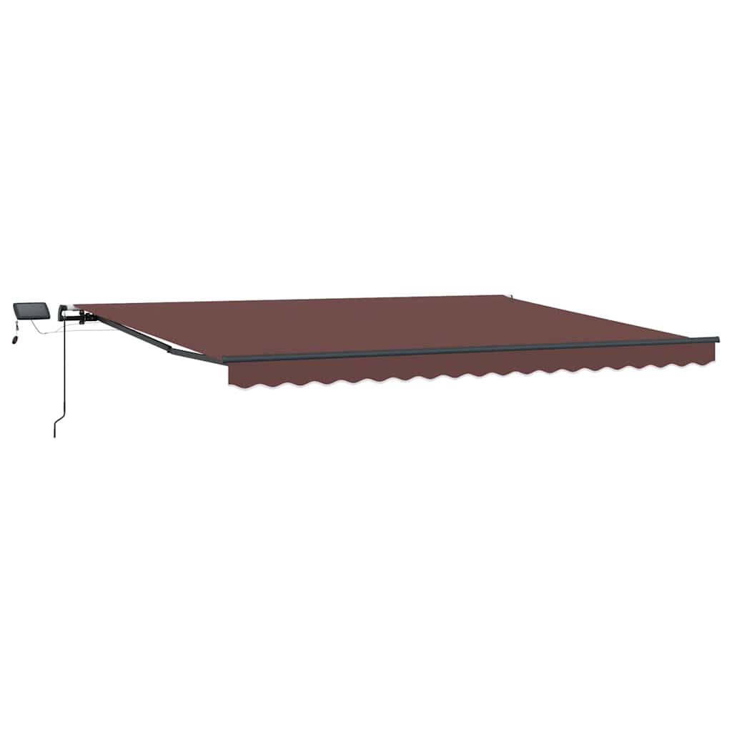 Manuell uttrekkbar markise med LED brun 400x300 cm