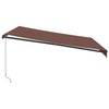 Manuell uttrekkbar markise med LED brun 400x300 cm