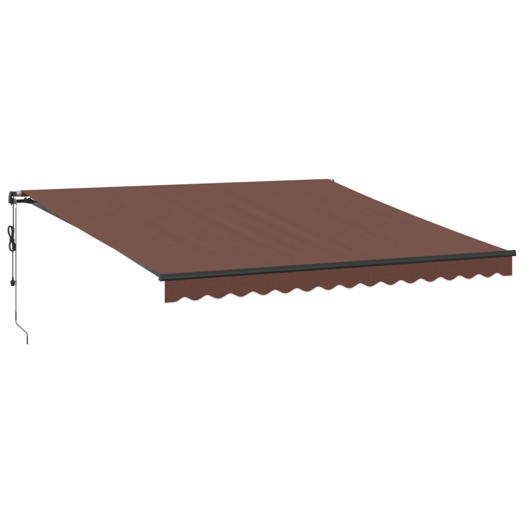 Automatisk uttrekkbar markise med LED brun 400x300 cm