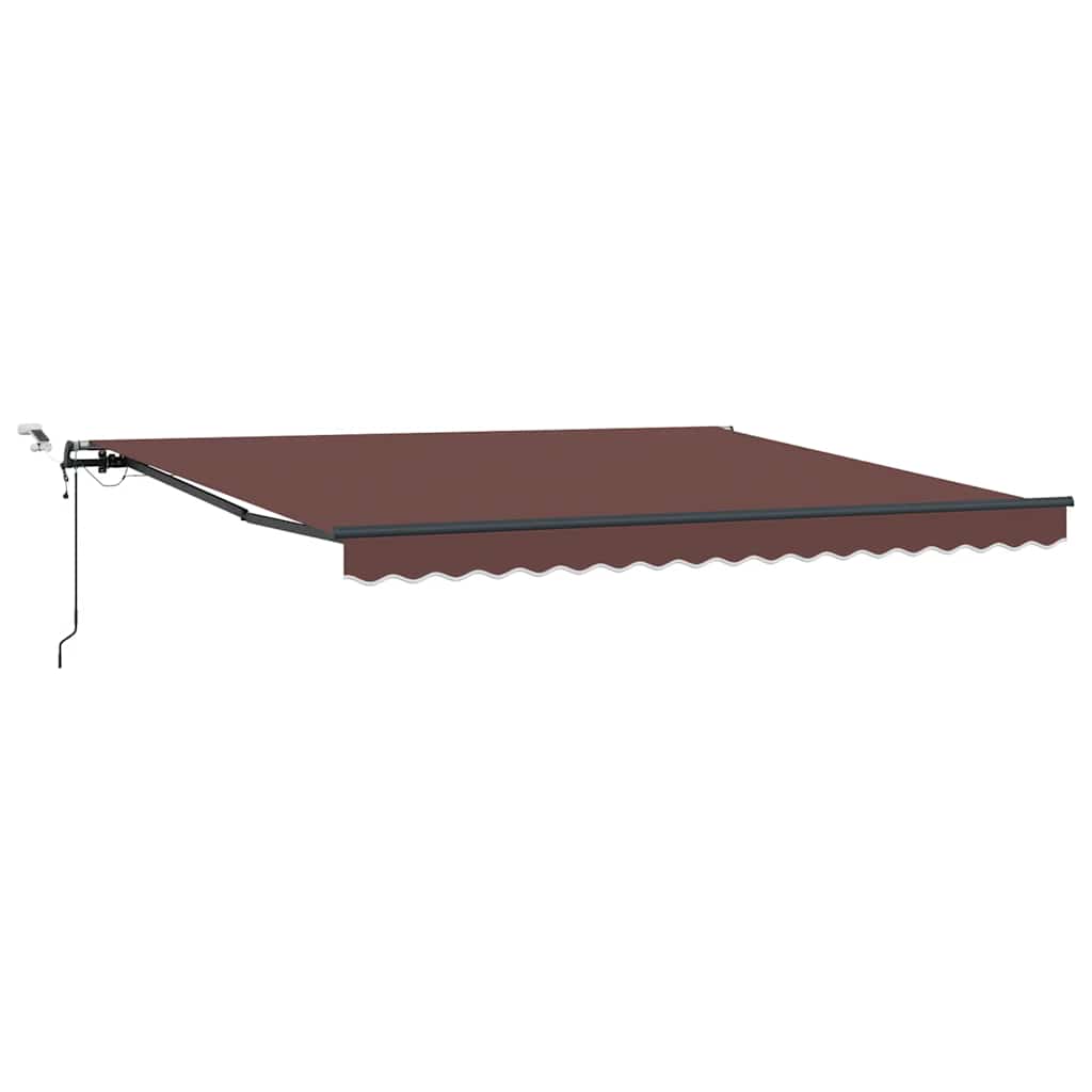 Automatisk uttrekkbar markise med LED brun 400x300 cm