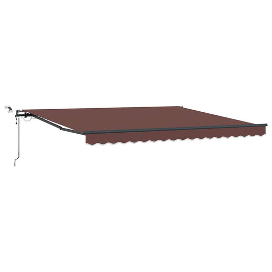 Automatisk uttrekkbar markise med LED brun 400x300 cm